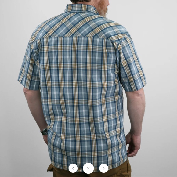 Dri Duck Men's Hometown Plaid Button Up Size Large Short Sleeve - Picture 3 of 3